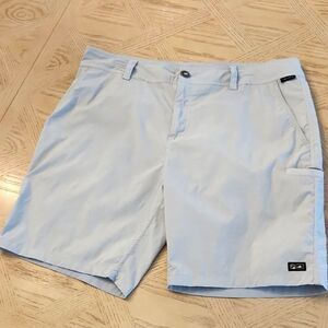 Pelagic Sky Blue Flat Front Fishing Shorts Men's Size 36